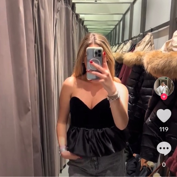 ZARA VELVET TOP ZW COLLECTION - Picture 9 of 17